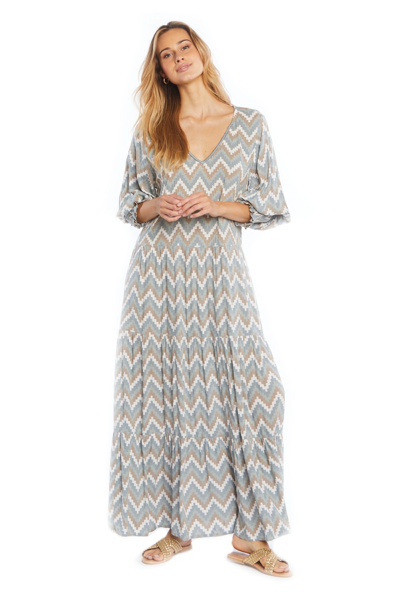 Zig Zag Mandala Long Dress